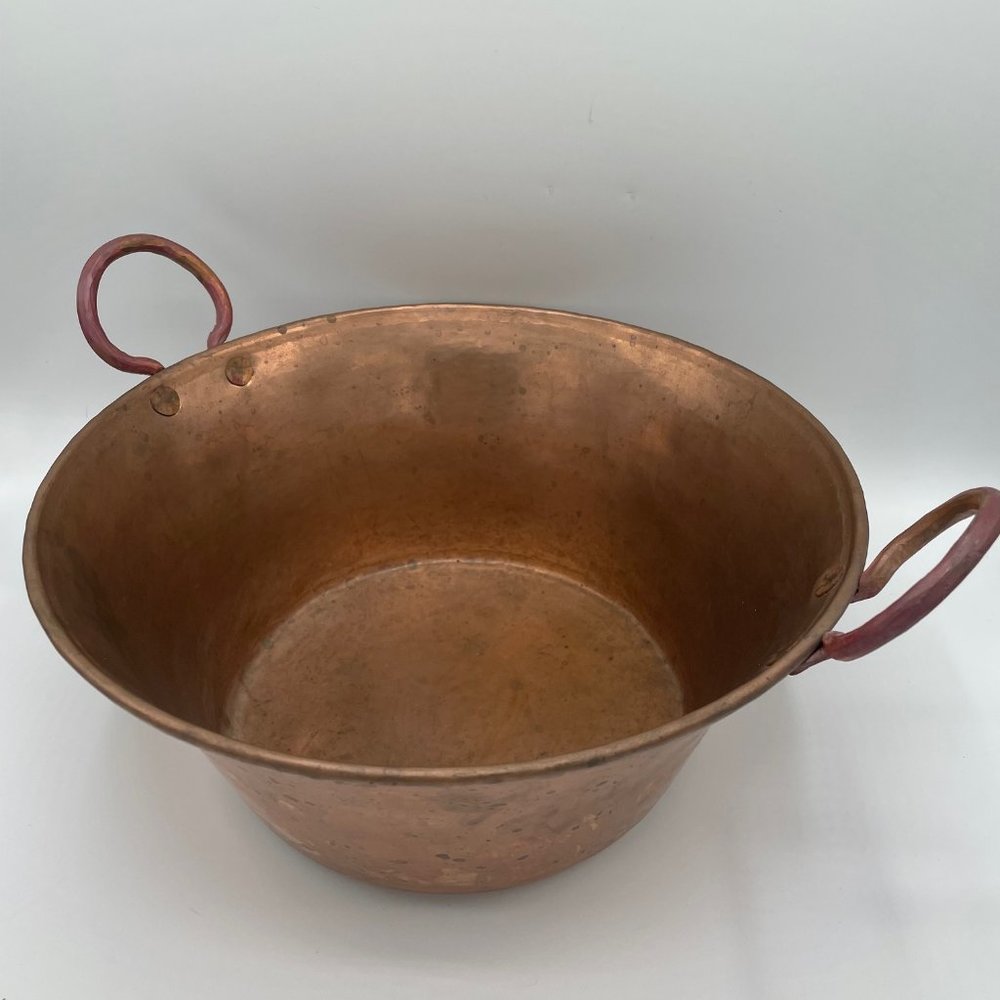 Vintage copper jam pot